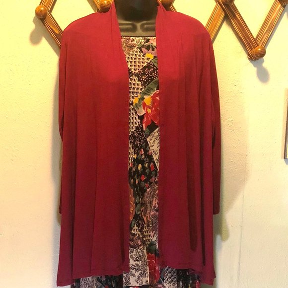 RENEEC. WINE LONG-SLEEVED CARDIGAN - Picture 1 of 9
